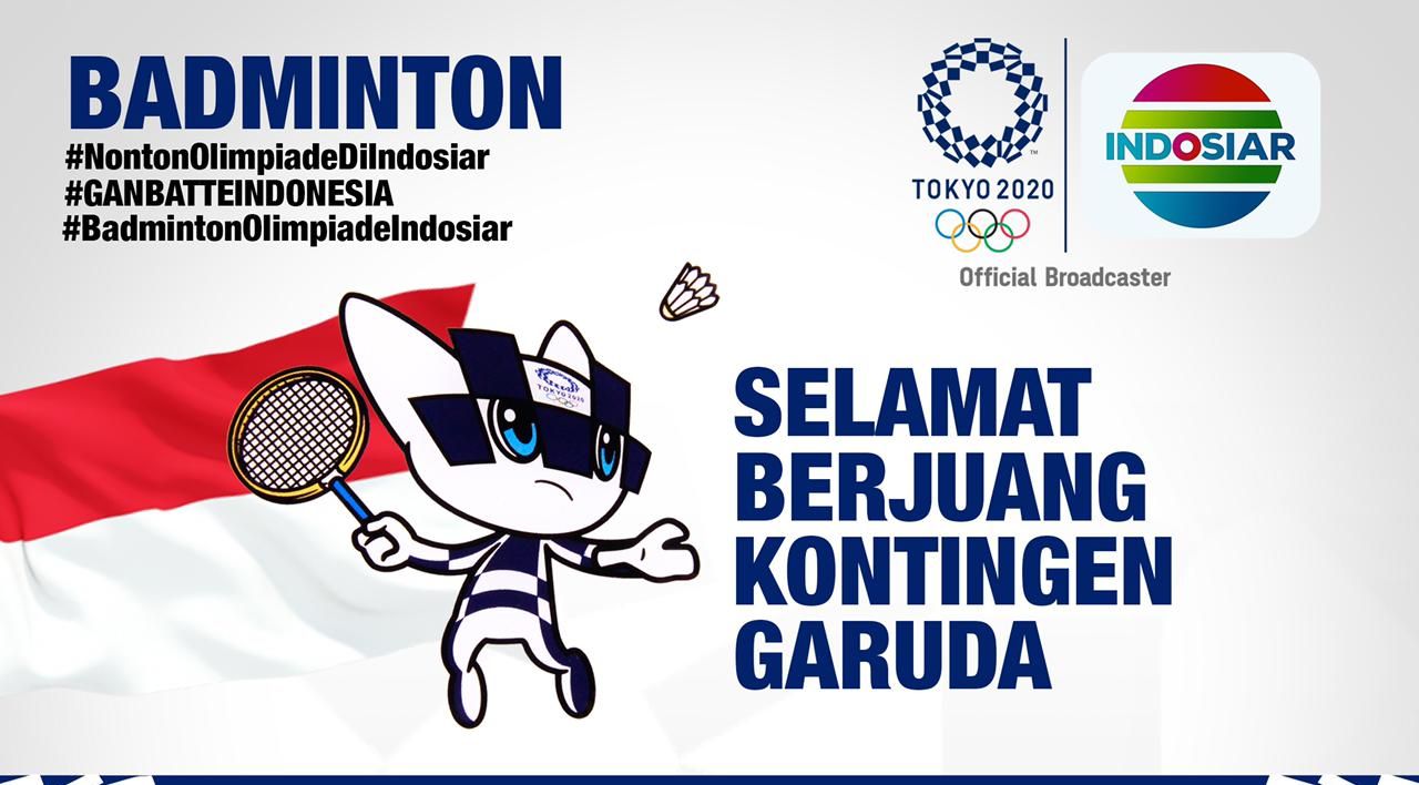 Link Streaming Indosiar, Bulu Tangkis Tunggal Putra Indonesia vs Guatemala Olimpiade Tokyo 2020 17.30 WIB!