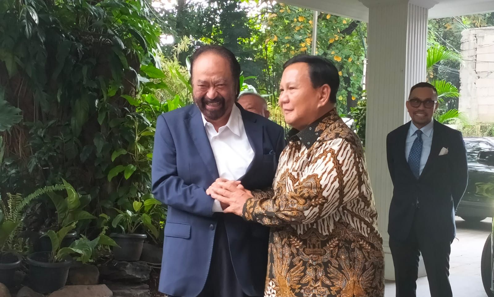 Ketum NasDem Surya Paloh menemui Presiden terpilih, Prabowo Subianto, hari ini, Rabu (25/4/2024) di Kertanegara, Jakarta Selatan.