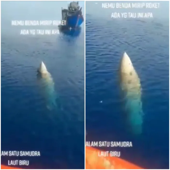 Viral Nelayan Lokal Temukan Benda Diduga Roket Mengapung Di Tengah Laut Warganet Tuduh Punya 