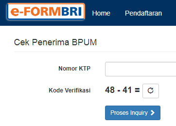 Laman login eform BRI untuk cek penerim bantuan Banpres UMKM (BPUM) dan cara daftar BPUM Rp 2,4 Juta.