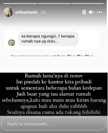 Unggahan Siti Badriah.