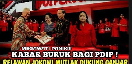 Informasi yang menyebut relawan Presiden Jokowi dukung Ganjar di Pilpres 2024 hingga menyebabkan PDIP dan Megawati panik.