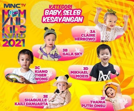 Putra Vanessa Angel, Gala Sky Andriansyah Sambet Trofi Baby Seleb Kesayangan di Ajang Mom And Kids Award 2021