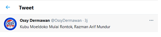 Hasil tangkap layar akun Twitter @OssyDermawan