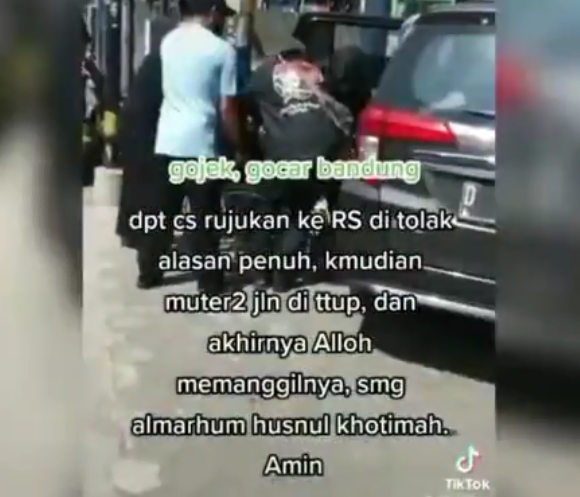Seorang ibu penumpang taksi online meninggal dunia saat berkeliling Bandung untuk mencari rumah sakit pada Kamis, 8 Juli 2021.