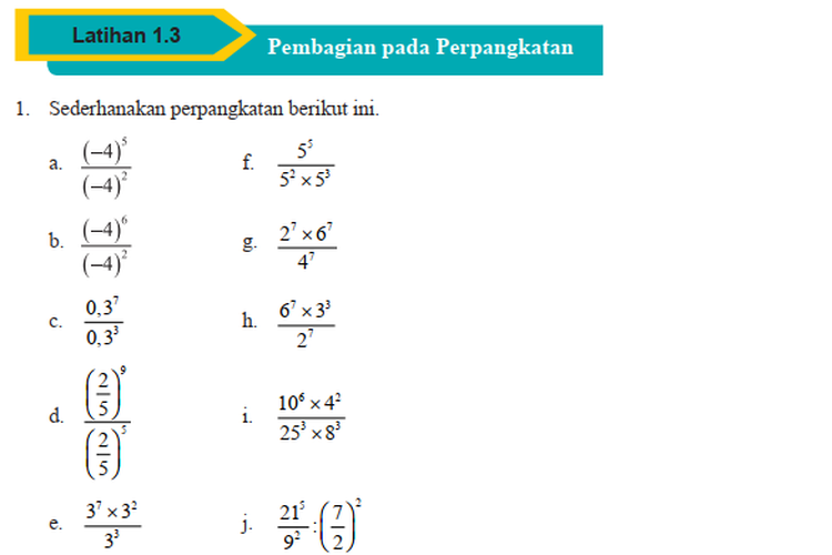 KUNCI JAWABAN Matematika Kelas 9 Halaman 30 31 32 Latihan 1.3 Soal ...