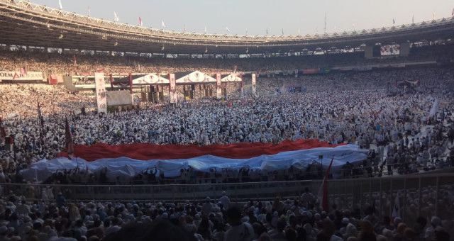 KAMPANYE Akbar pendukung dan simpatisan capres/cawapres Prabowo Subianto dan Sandiaga Uno  di Stadion Utama GBK Jakarta, Minggu 7 April 2019.*/DOK. ISTIMEWA