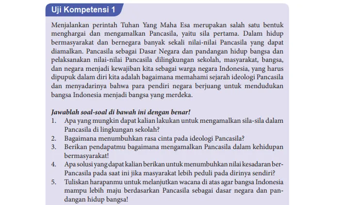 Kunci Jawaban PKN Kelas 8 Halaman 23 Uji Kompetensi 1 Memahami ...