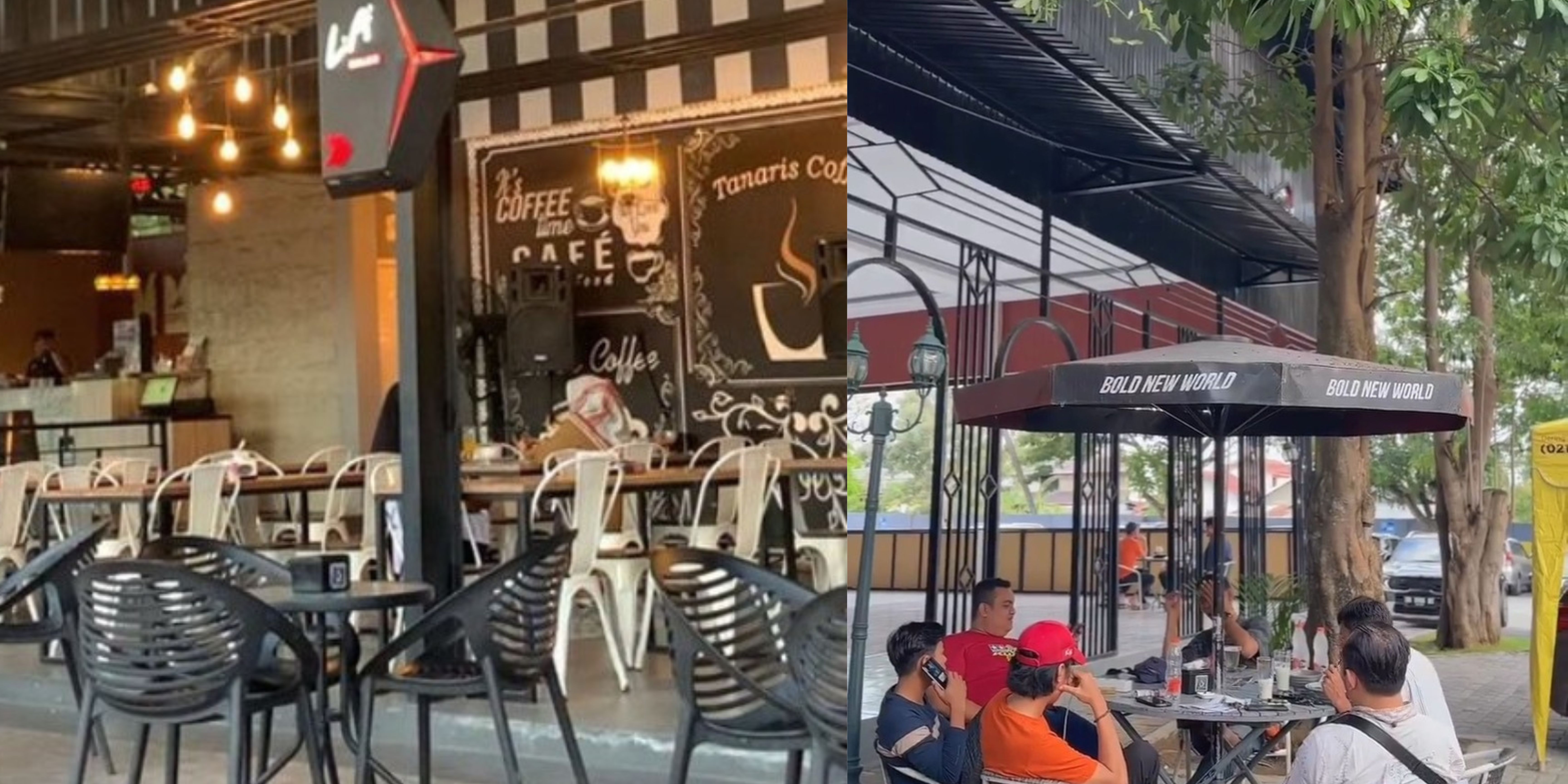 Suasana outdoor dan indoor Tanaris, cafe paling populer di Kota Palu