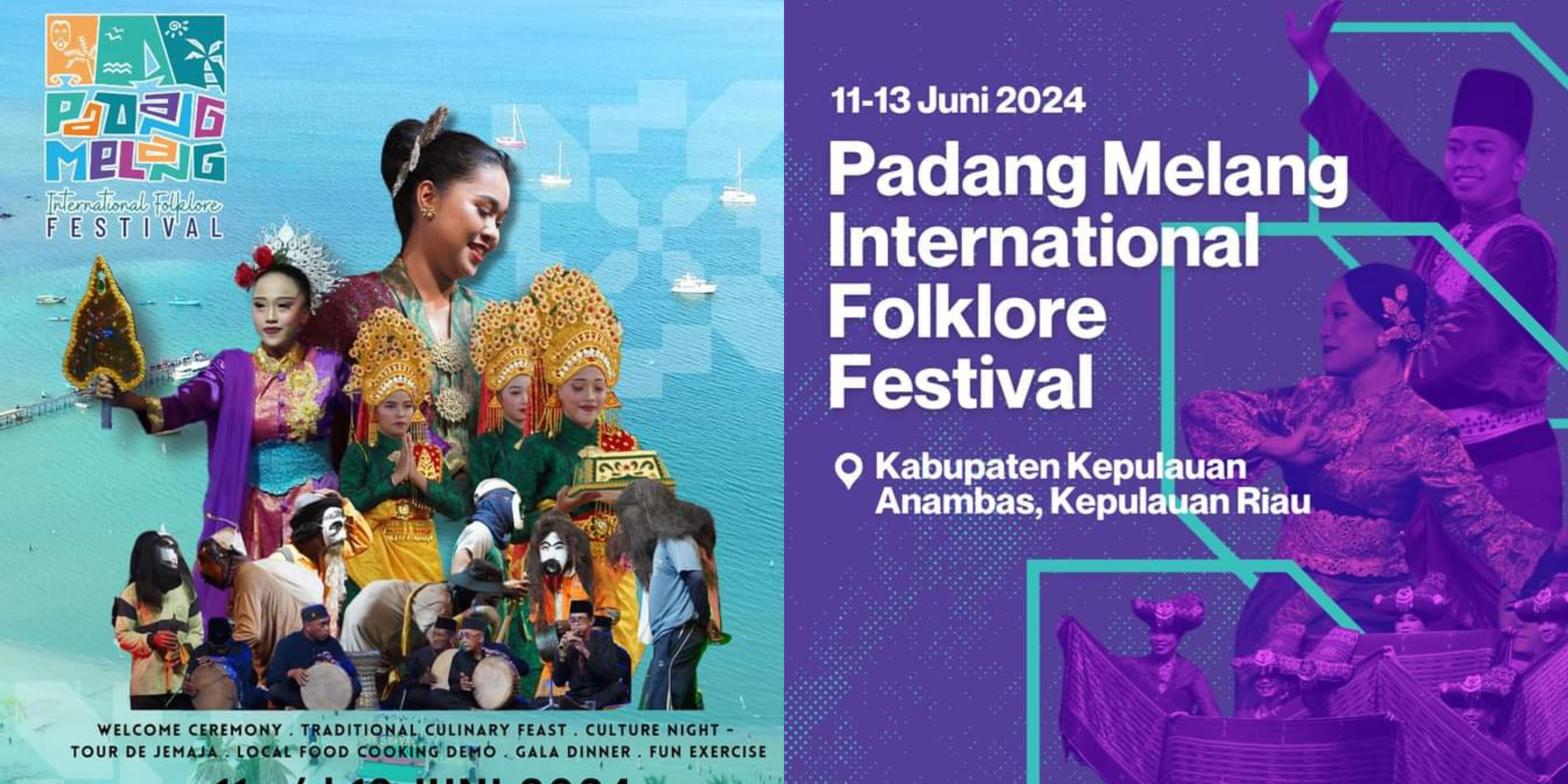 Kolase/ flayer Padang Melang International Folklore Festival 2024 di Kepulauan Anambas 