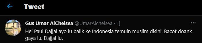 Hasil tangkap layar akun Twitter @UmarAlchelsea