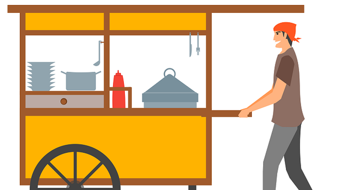 Ilustrasi pedagang bakso.