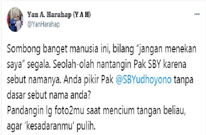 Cuitan Yan Harahap respons pernyataan KSP, Moeldoko.