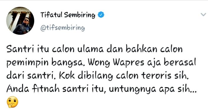 Cuitan Tifatul Sembiring soal kasus 'santri calon teroris' yang jerat Denny Siregar mulai diusut Polda Metro Jaya.