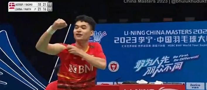 Ganda putra Indonesia Leo Rolly Carnando-Daniel Marthin sukses melaju ke babak perempat final China Masters 2023.
