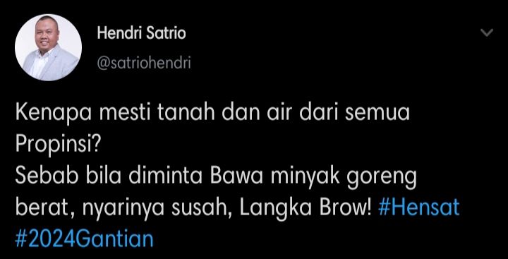 Cuitan Hendri Satrio soal gubernur se-Indonesia diminta membawa air dan tanah dari daerahnya saat ritual 'Kendi Nusantara' di IKN.