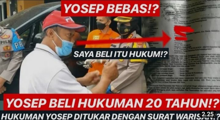 HOAX] Yosep Bebas, Beli Hukuman 20 Tahun Ditukar dengan Surat 