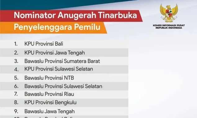 KPU Provinsi Jateng Masuk Nominasi Anugerah Tinarbuka