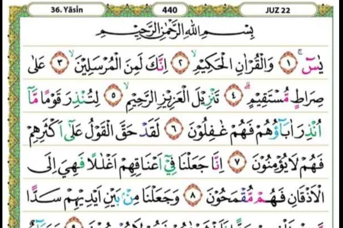 Surat Yasin Ayat Lengkap Terjemahan Menggunakan Bahasa Indonesia Arab Dan Arti Latinnya