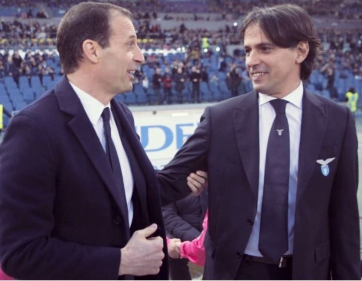 Max Allegri (kiri) telah lebih dulu setuju dengan Juventus dan membuat Inter berpaling kepada Simone Inzaghi (kanan).
