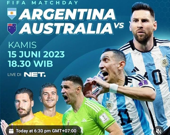 Jadwal FIFA Matchday Argentina vs Australia Live di NET TV, Lengkap Link Live Streaming