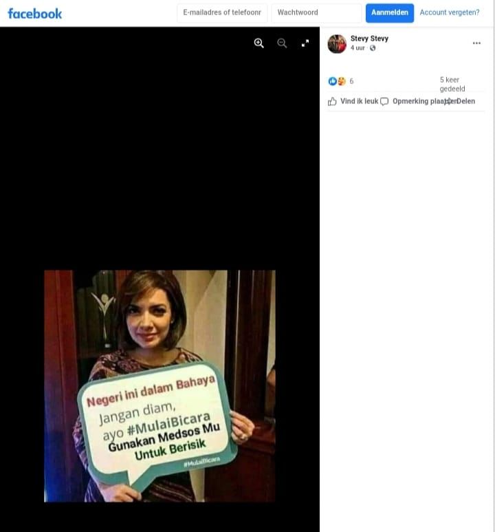 Tangkapan layar postingan hoax soal Najwa Shihab