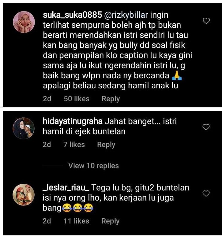 Komentar pedas netizen, Lesti diejek 'buntelan'.