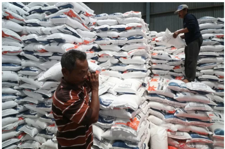 Ilustrasi bansos beras. Pemerintah akan menggelontorkan bantuan sosial (bansos) berupa 10 kg beras selama tiga bulan kepada warga miskin. 