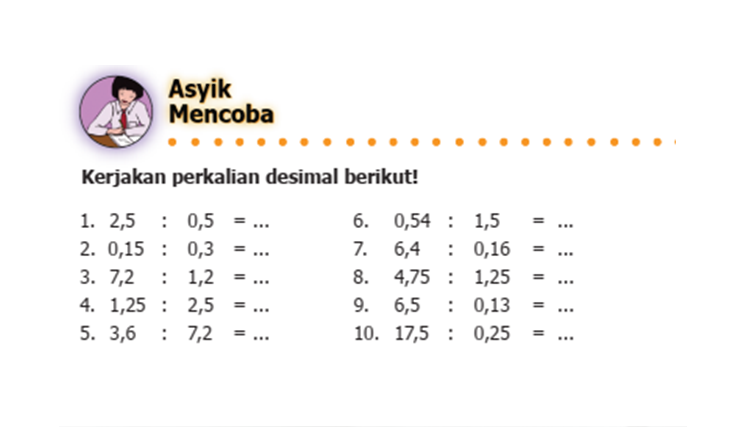 Kunci Jawaban Matematika Kelas 5 Sd Mi Halaman 37 Pembagian Desimal