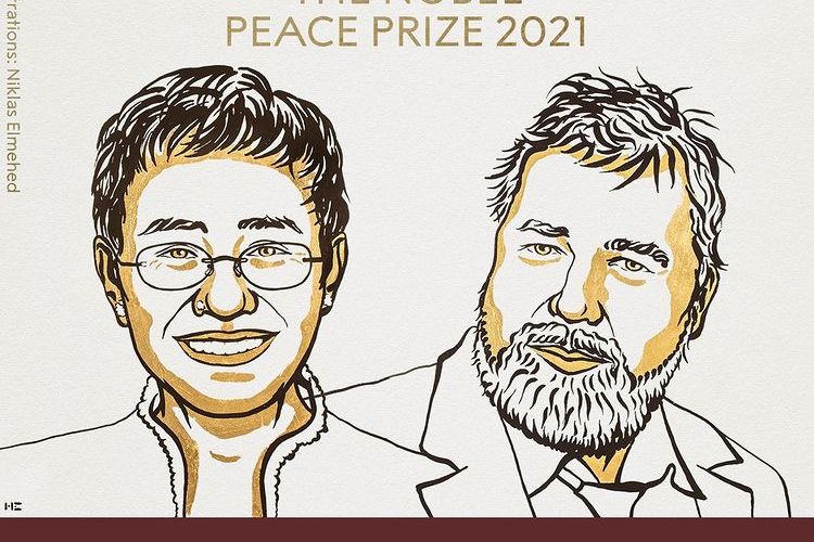 Maria Ressa dan Dmitry Muratov Raih Hadiah Nobel Perdamaian 2021
