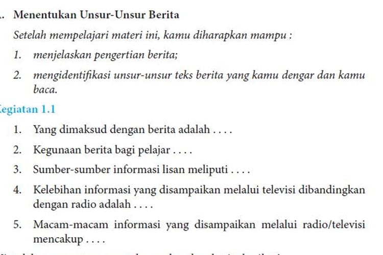 Kunci Jawaban Bahasa Indonesia Kelas 8 Halaman 2 Kegiatan 1.1, Bab 1 Berita Semester 1 - Ringtimes Bali - Halaman 2