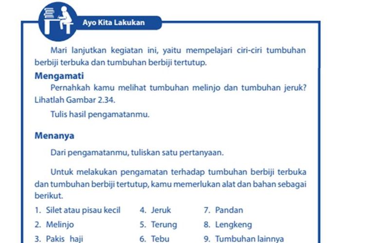 Kunci Jawaban IPA Kelas 7 Halaman 72 73 74, Laporan Ciri-ciri Tumbuhan ...