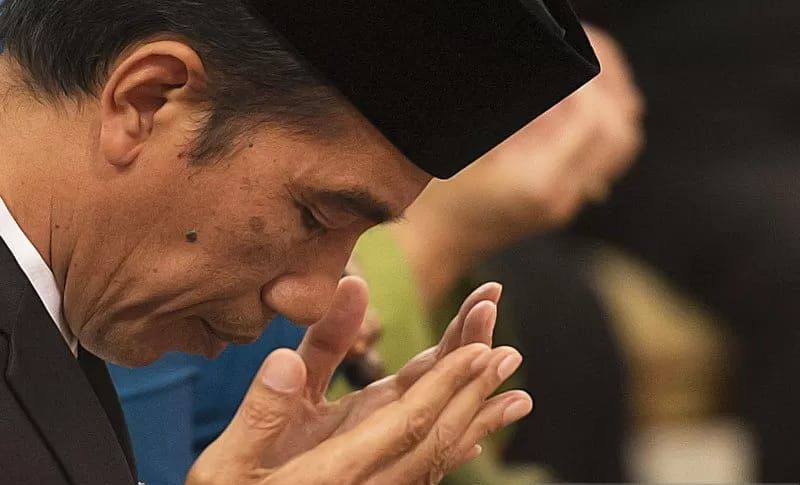 POTRET Presiden Jokowi memanjatkan doa.*