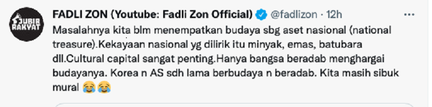 Fadli Zon mengomentari pernyataan anak buah Prabowo, Dahnil Azhar yang sebut serangan budaya Korea dan AS problem serius.