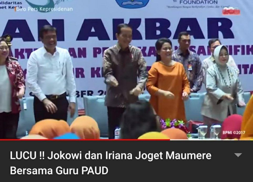 Tangkapan layar video asli Jokowi saat menari Meumere