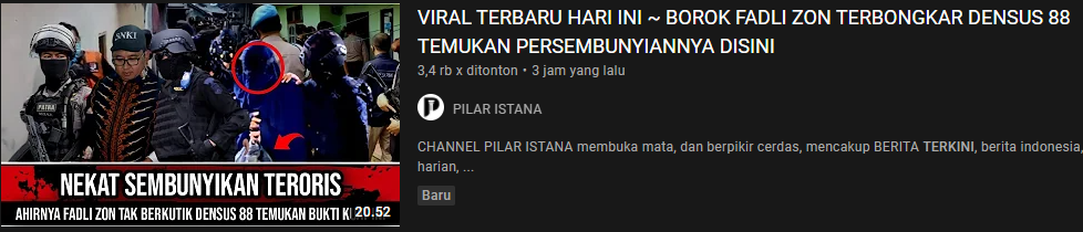 Video unggahan klaim hoax/YouTube/Pilar Istana