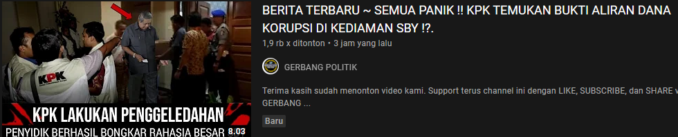 Thumbnail unggahan video klaim hoax/youtube/Gerbang Politik