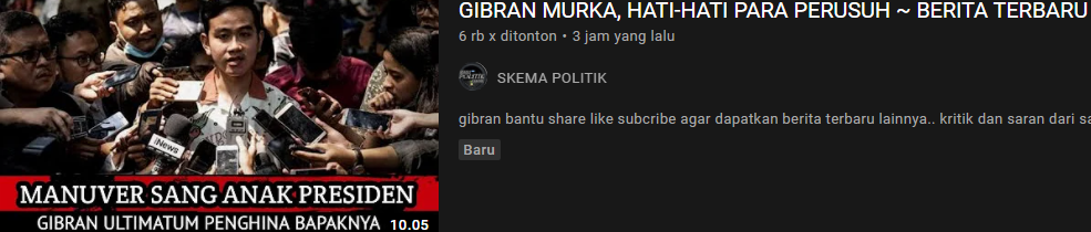 Thumbnail unggahan video klaim hoax/YouTube/Skema Politik
