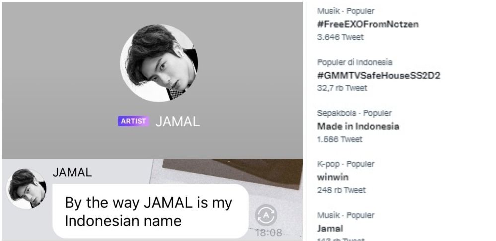 Jaehyun NCT sukses membuat penggemar kaget dan menjadi trending topic usai mengganti nama menjadi Jamal.*