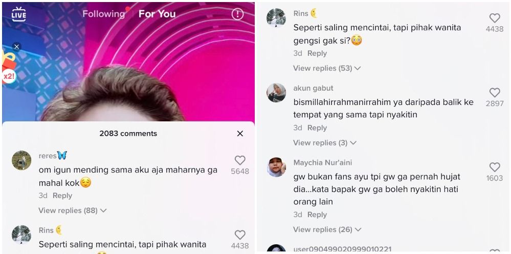 Netizen menyinggung soal mahar usai Ayu Ting Ting mengunggah video di akun TikTok-nya dengan Ivan Gunawan.*