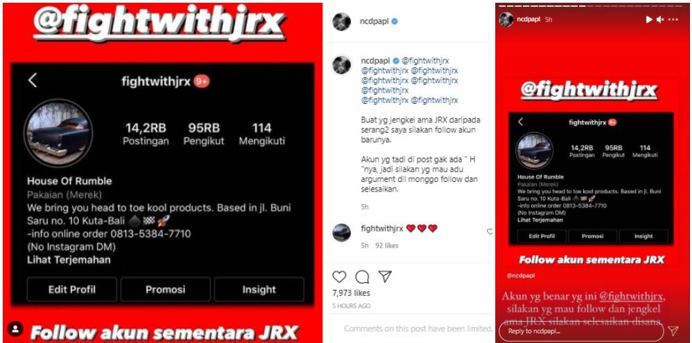 Nora Alexandra membagikan akun Instagram baru Jerinx SID usai geram dirinya terkena serangan atas masalah sang suami.*