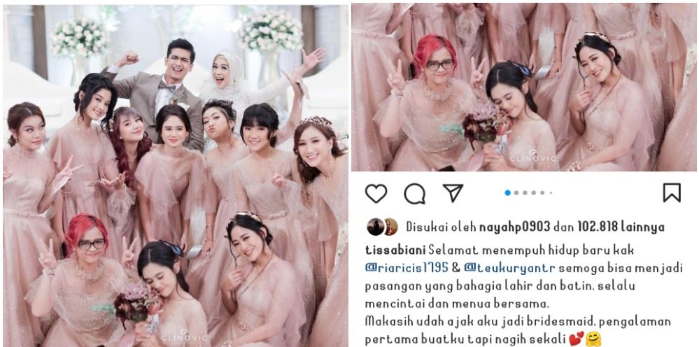 Tissa Biani mengungkapkan pengalaman pertamanya menjadi bridesmaid di pernikahan  Ria Ricis dan Teuku Ryan yang digelar pada 13 November.*