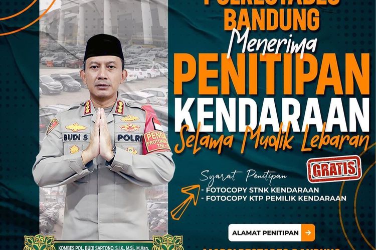 Polrestabes Bandung Buka Layanan Titip Kendaraan yang Ditinggal Mudik, GRATIS!