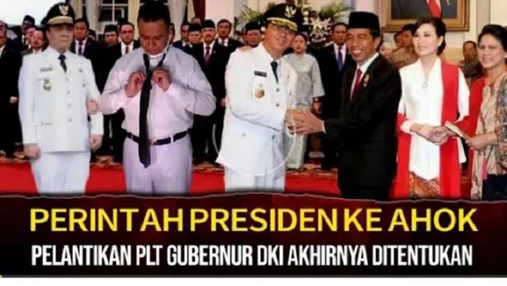 Video hoaks yang mengklaim Jokowi menunjuk Ahok sebagai Plt Gubernur DKI Jakarta.