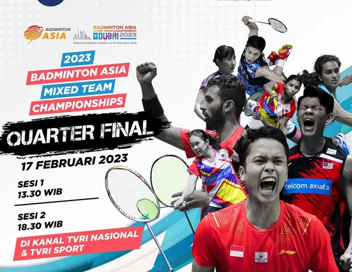 Live Streaming Perempat Final Indonesia vs Korea Selatan Badminton Asia