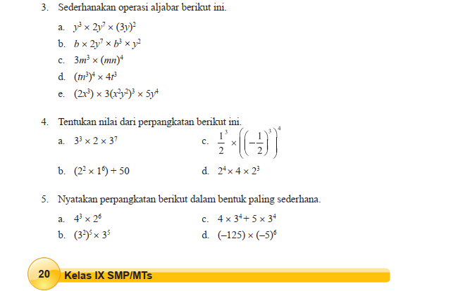 Kunci Jawaban Matematika Kelas 9 Halaman 20 21 Latihan 2.1 Soal Nomor 1 ...