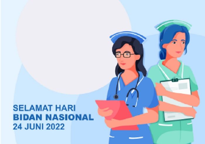 Kumpulan link twibbon Hari Bidan Nasional 2022 pada 24 Juni 2022 dengan desain terbaru, pas untuk status WA dan IG.
