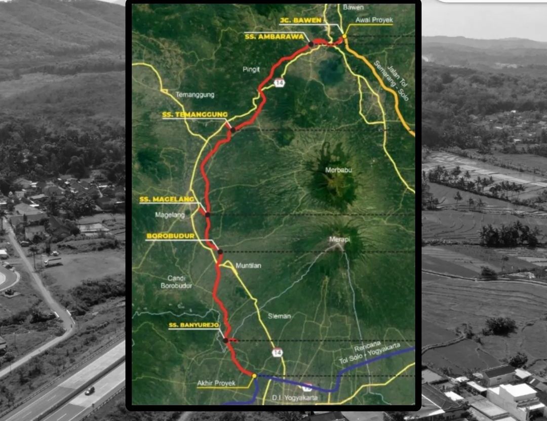 Peta Rute Tol Jogja Bawen cek progres konstruksi, ini jalur yang lewati Magelang, Temanggung dan Ambarawa. 
