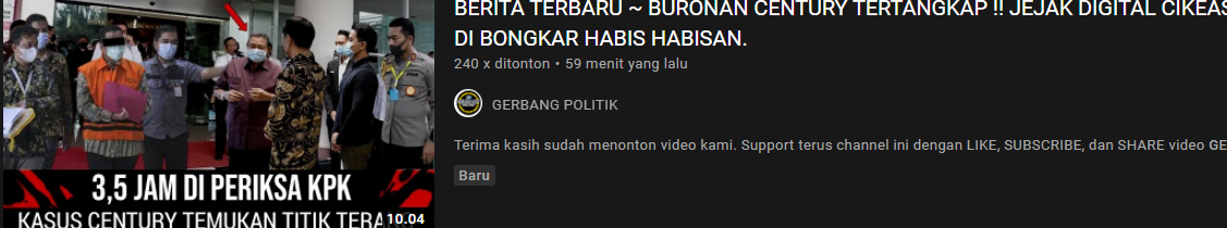 Thumbnail unggahan video klaim hoax/youtube/Gerbang Politik