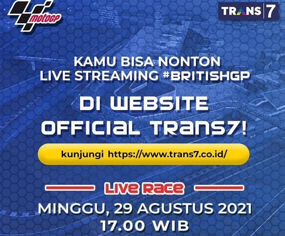Simak Hasil Kualifikasi MotoGP Inggris 2021, Ini Jadwal Live Race Trans 7: Link Streaming Bisa Diakses.*